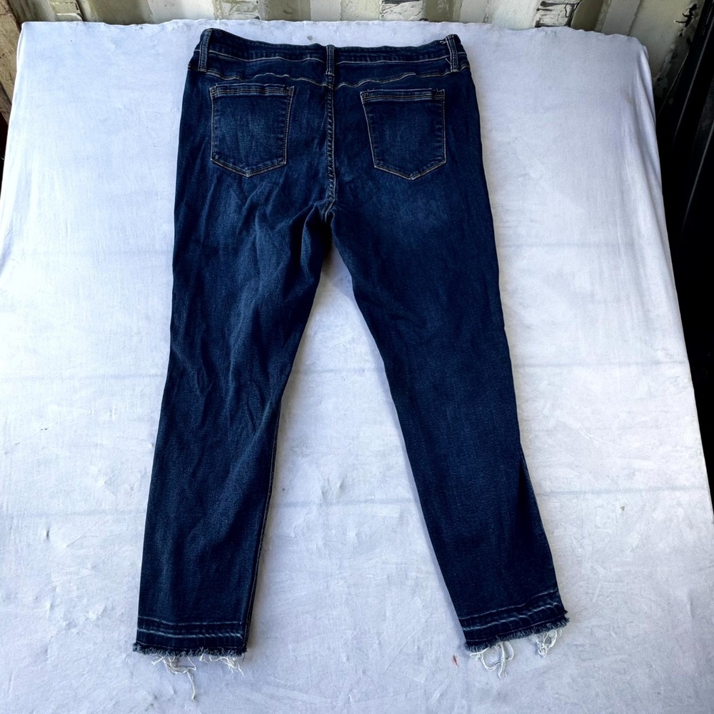 Buffalo David Bitton Jess Rip And Repair Mid Rise Skinny Jeans Womens 14/34 Blue